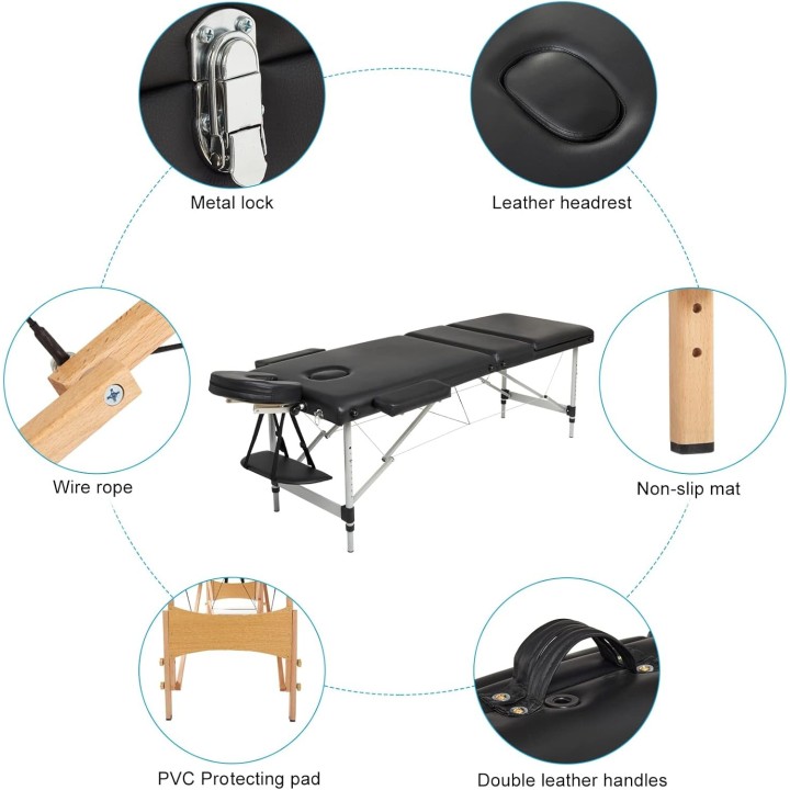 Table de massage_lit de massage en bois professionnelle-table de ma...